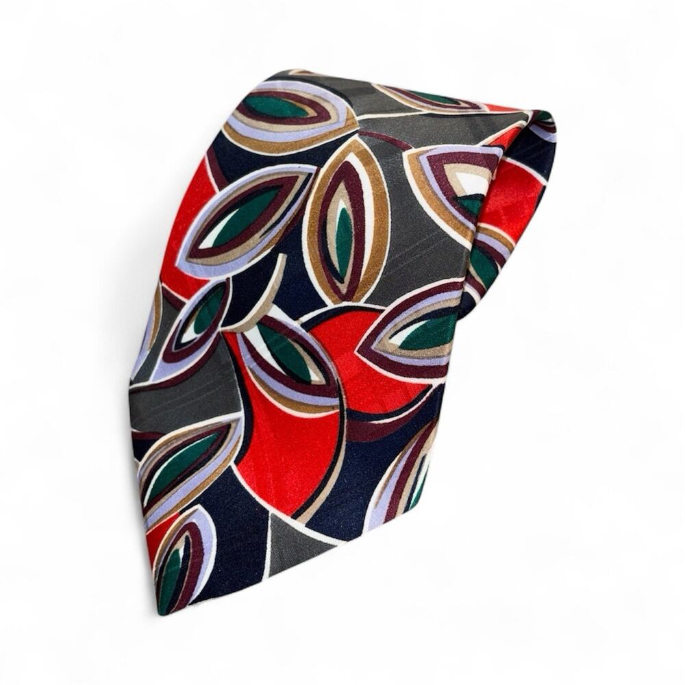 Vintage Andhurst Mens Necktie Abstract Multi 100% Polyester Handmade Made in USA
